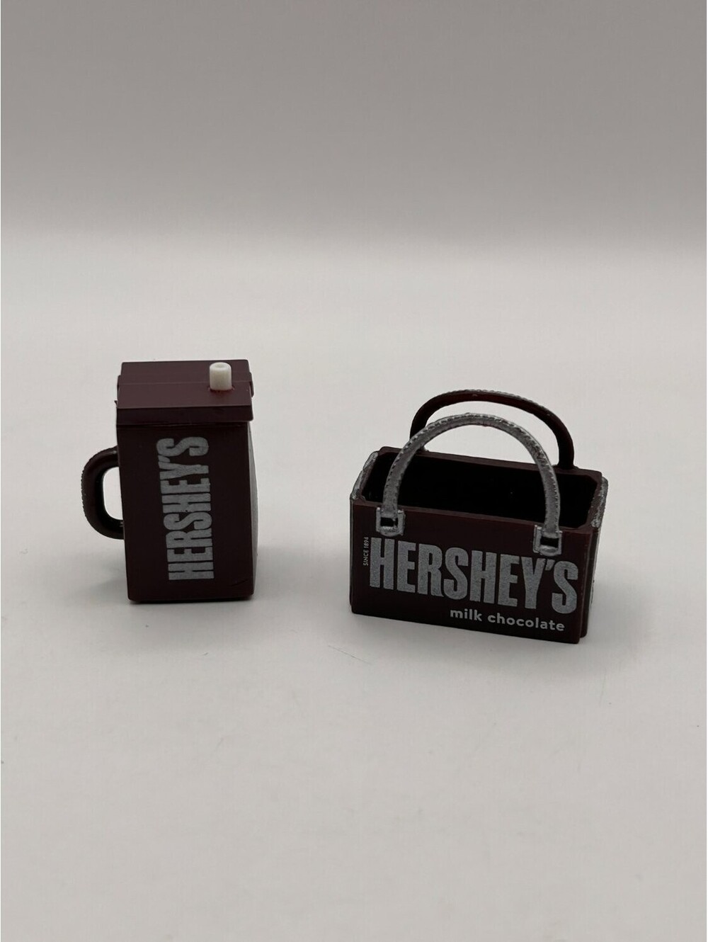 Hershey's Milk Chocolate Mini Drink Carton & Shopping Tote Doll Accessories Lot